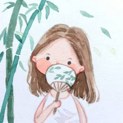 手绘 水彩 闺蜜 头像