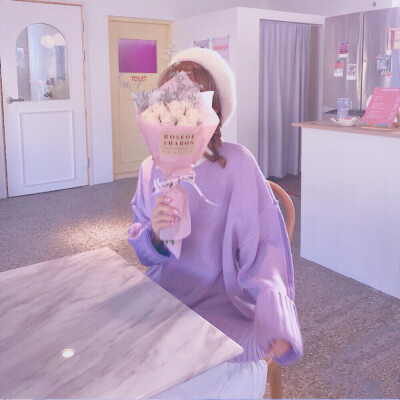 卡通闺蜜头像紫色