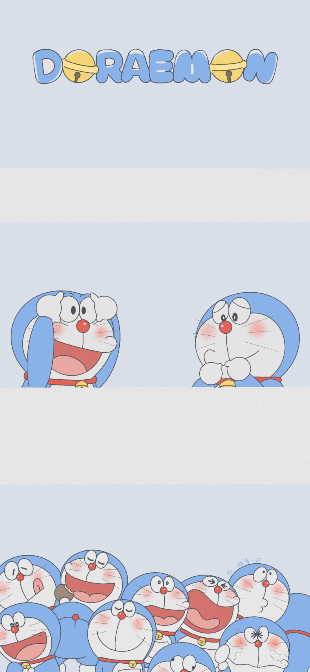 哆啦a梦 机器猫插画 素材 ins 韩系 可爱 简约 手绘 动漫 锁屏 屏 