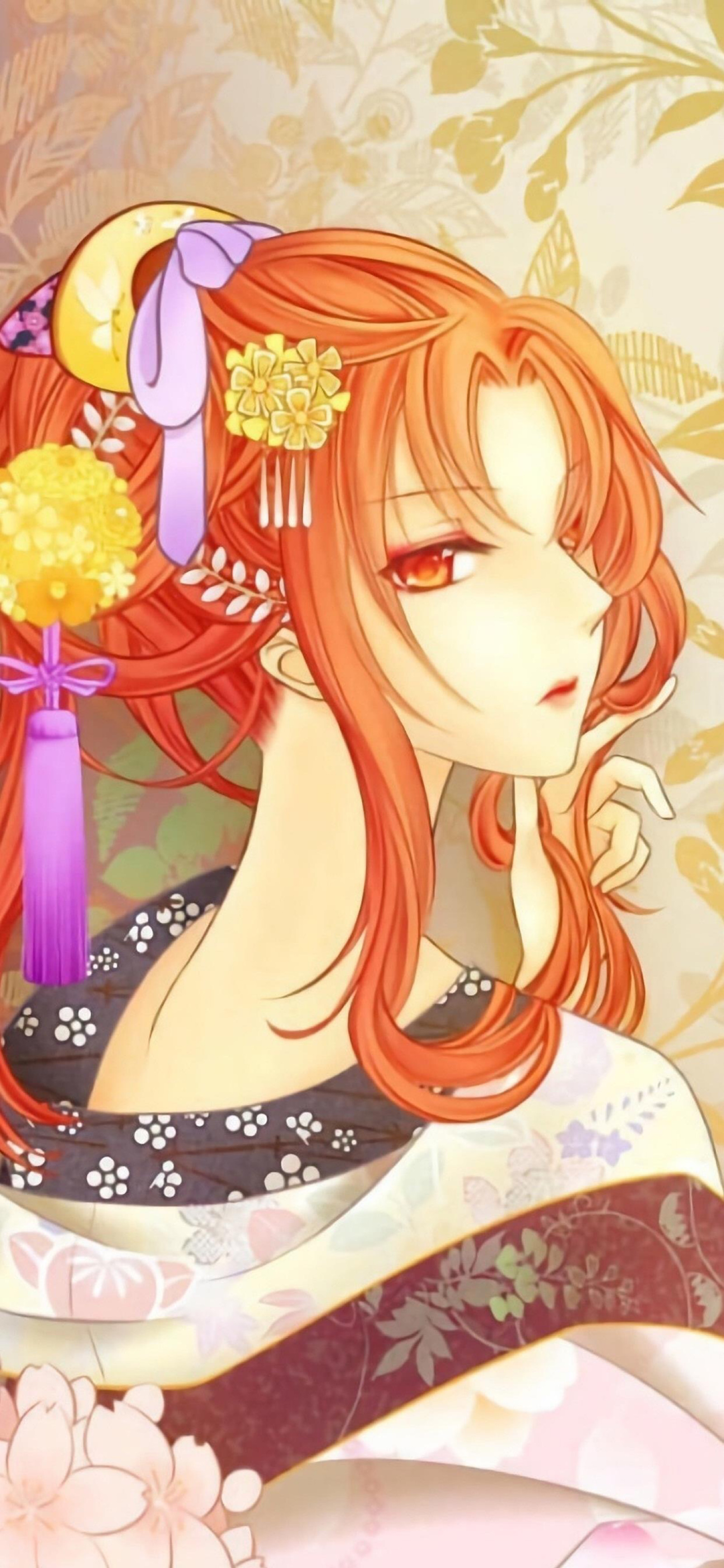 动漫壁纸 - 二次元 和服少女插画 素材 ins 韩系 可爱 简约 手绘 动漫