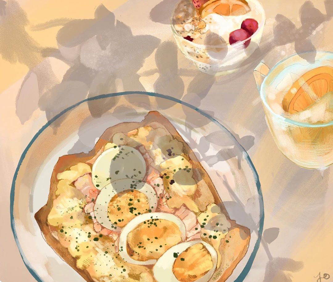 ins:illusbyjo 美食插画