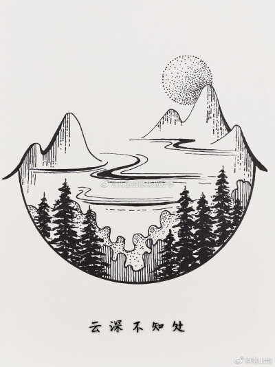 简笔画,黑白画,儿童画