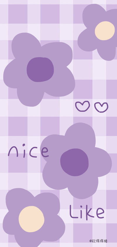 软萌紫色可爱壁纸卡通图片