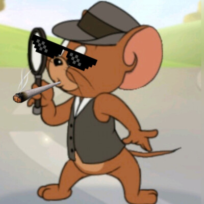 猫和老鼠游戏戴墨镜衔烟的团头 侦探杰瑞