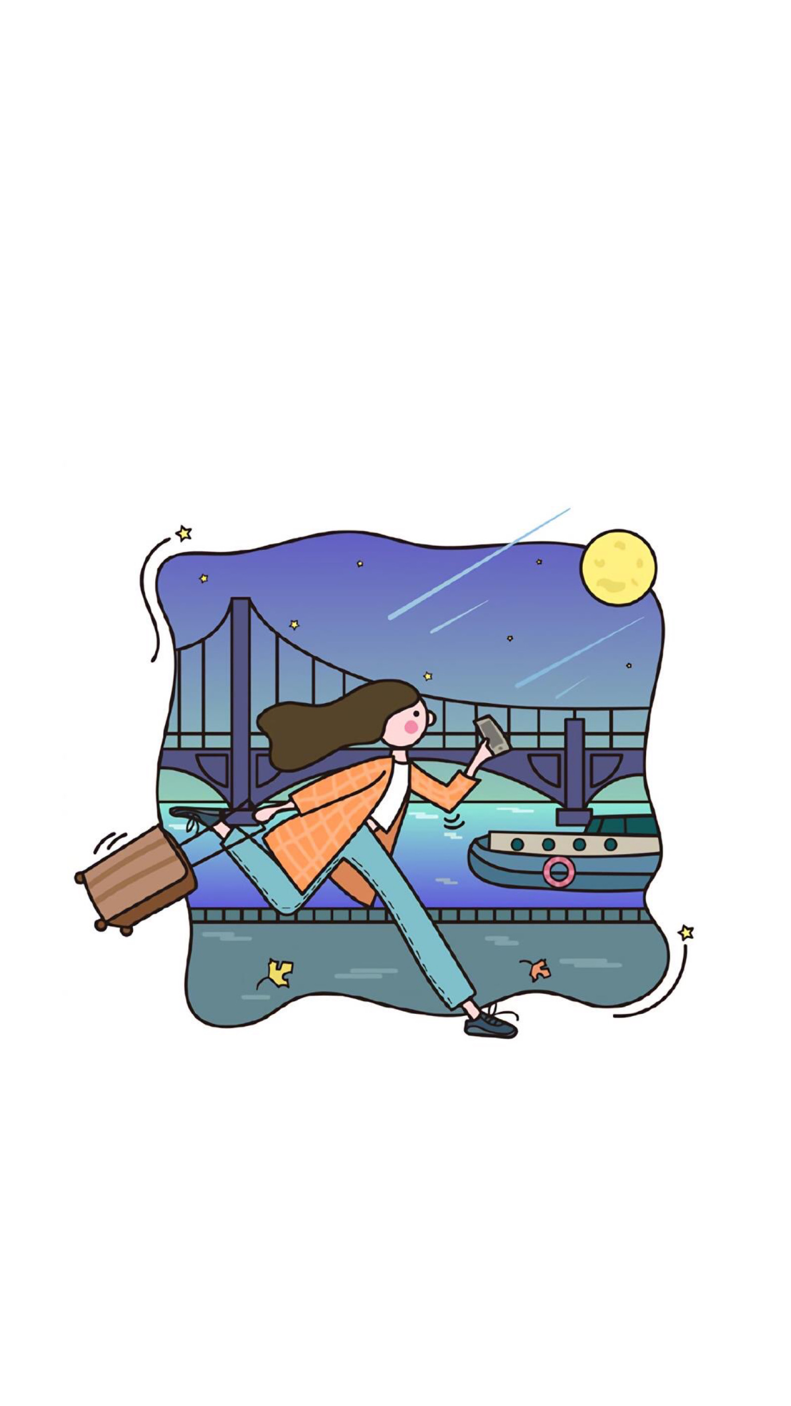 插画 素材 ins 韩系 可爱 简约 手绘 动漫 锁屏 屏保 卡通 背景 纯色