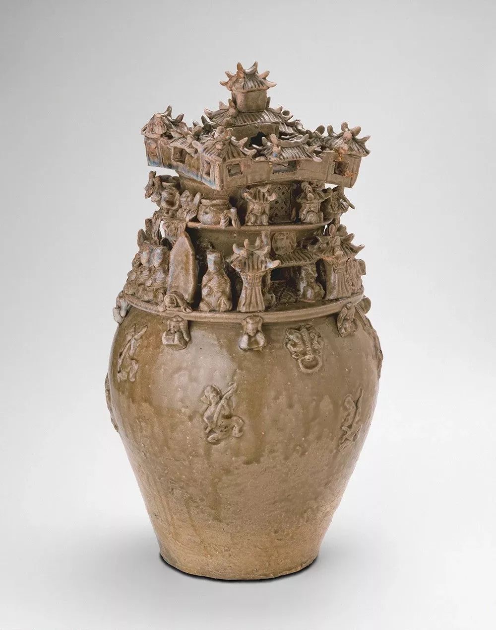 青釉谷仓罐(魂瓶)西晋,公元3世纪晚期高48