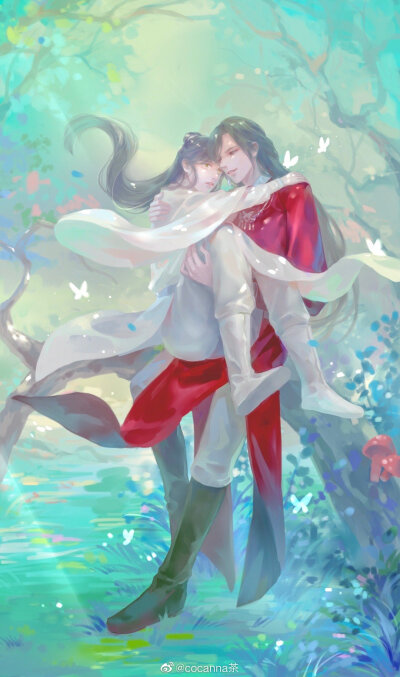 天官赐福花城谢怜画师微博id【cocanna茶】