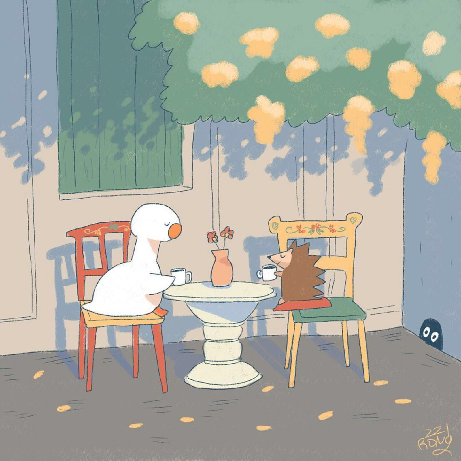 鸭鸭可爱背景图哦