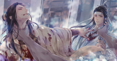 《魔道祖师》蓝曦臣&金光瑶,魏无羡&蓝忘机画师微博id【minoru_joe