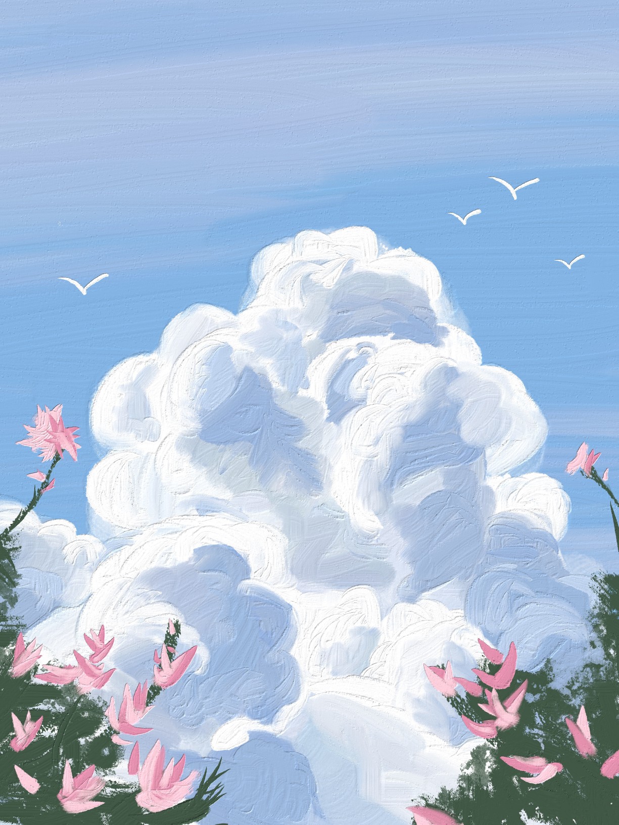 春暖花开,简约冷淡风爱壁纸平铺锁屏可爱小清新