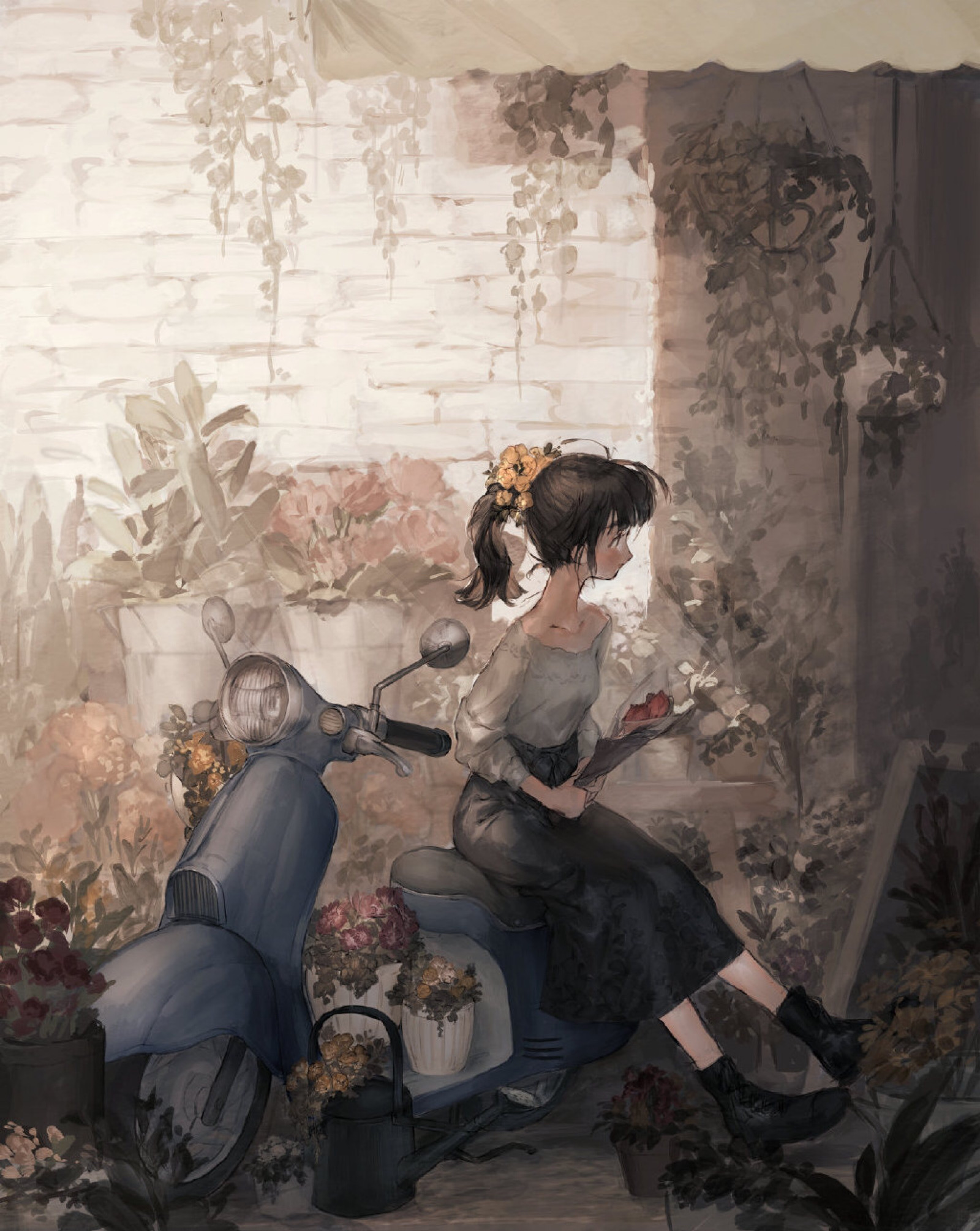 画风独特的动漫少女插画,twi:ozyako0