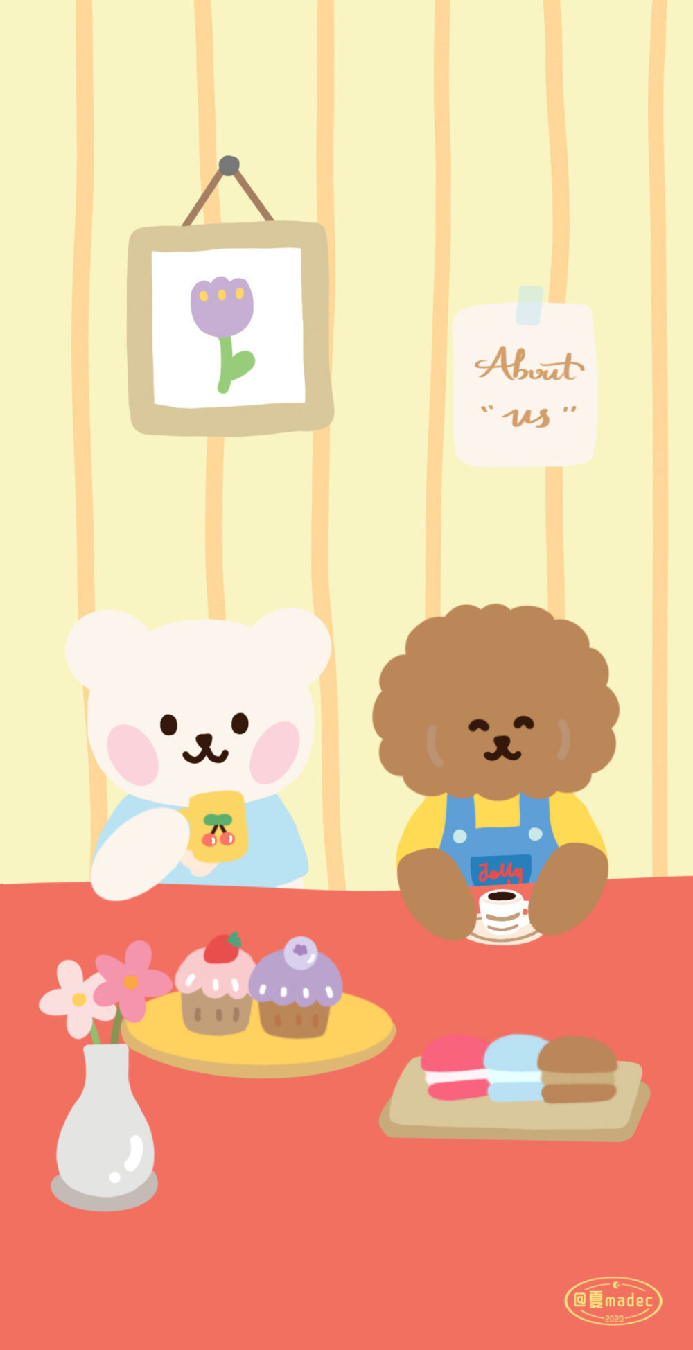 cr:@见水印插画 素材 ins 韩系 可爱 简约 手绘 动漫 锁屏 屏保 卡通