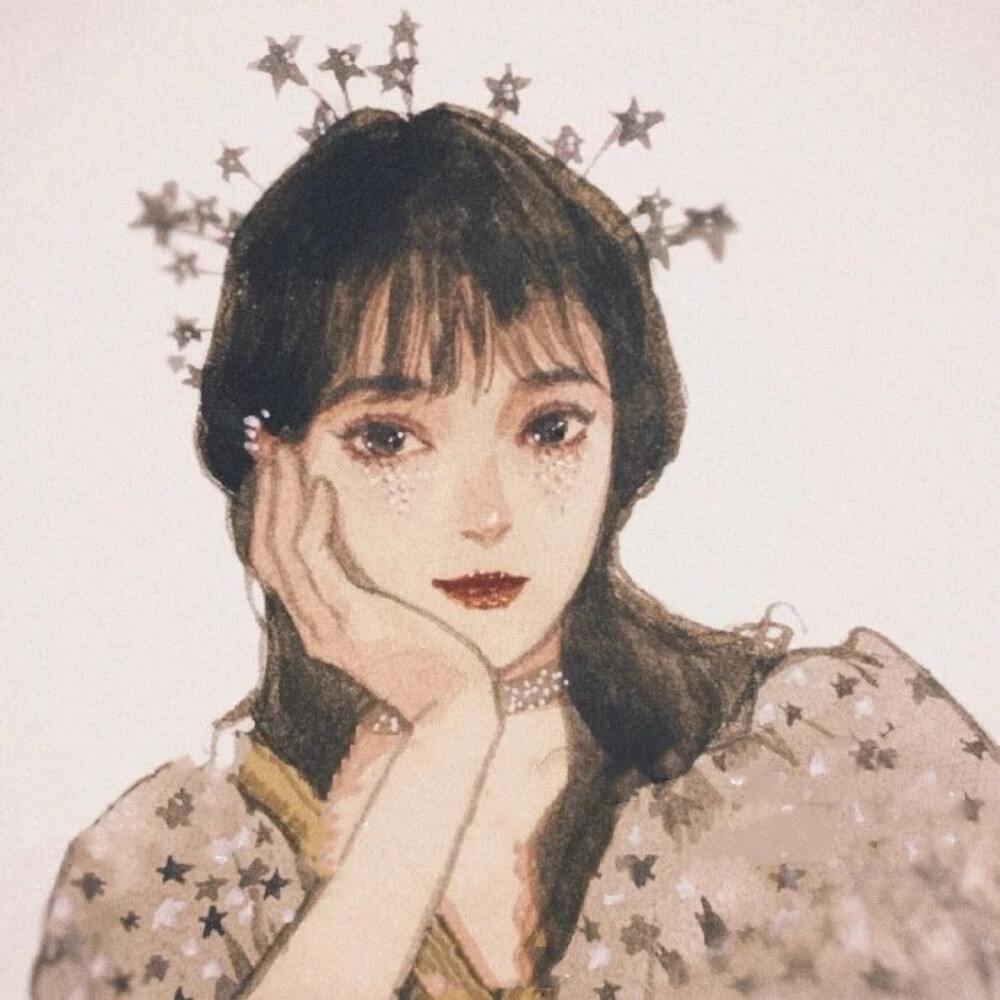 手绘 插画 女生头像