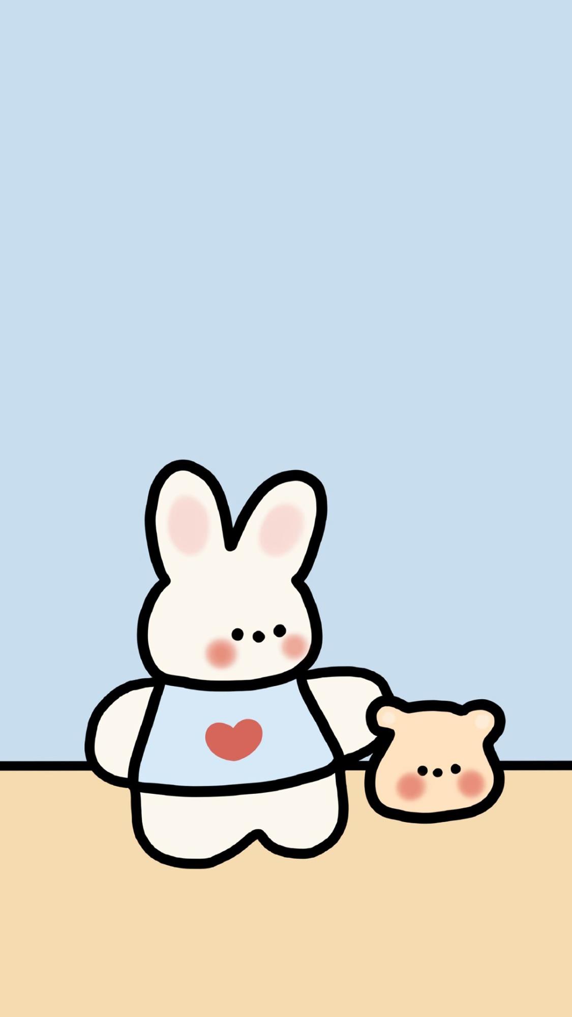 情侣壁纸 ( ) #萌系可爱#分屏壁纸#手绘卡通