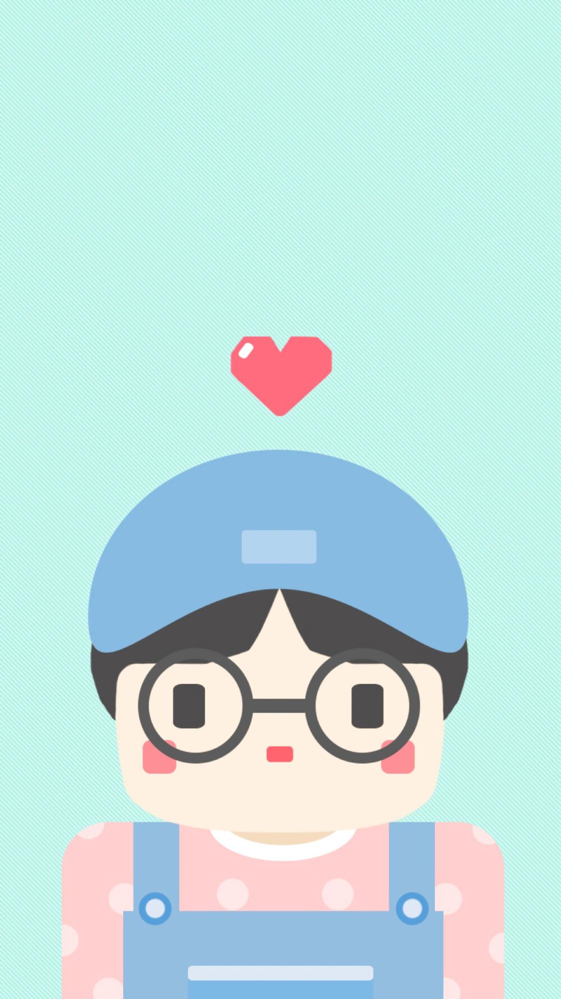 情侣壁纸 ( ) #萌系可爱#分屏壁纸#手绘卡通