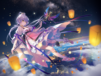 洛天依,初音未来,光影风景背景动漫手机图片壁纸