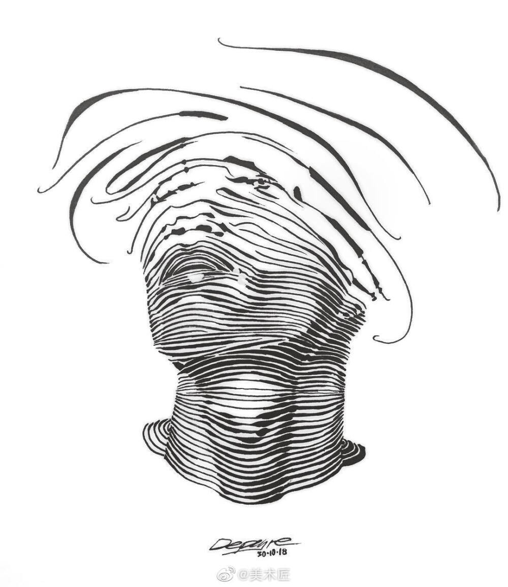 手绘流动的线条 , 人物插画师 , dominic.depeyre 676767