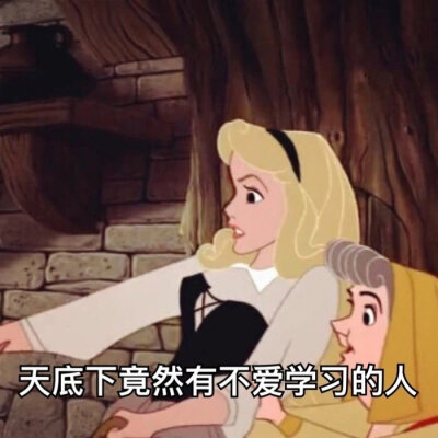 迪士尼公主表情包我爱学习 学习使我快乐 祝你逢考必过啊 cr.