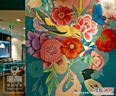 画室培训班卡通墙绘