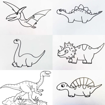 恐龙的画法三年级图片