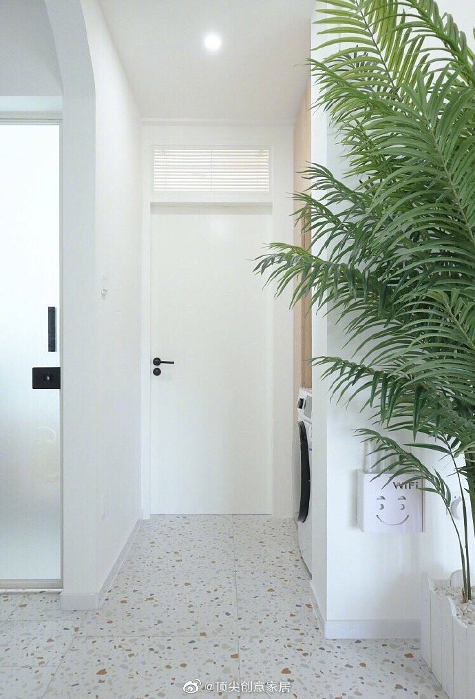 原木色家具 白墙 绿植点缀,整个空间舒适又自然 