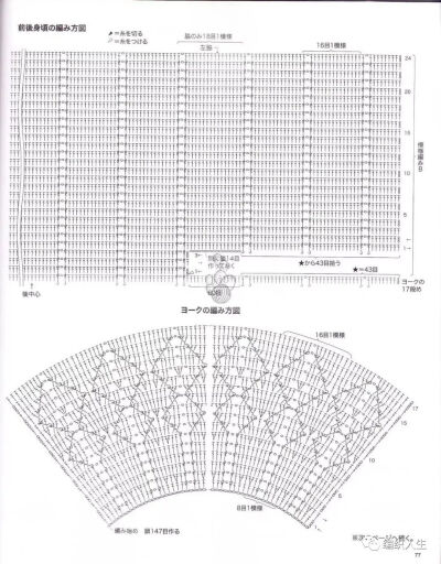 钩针圆肩开衫图解