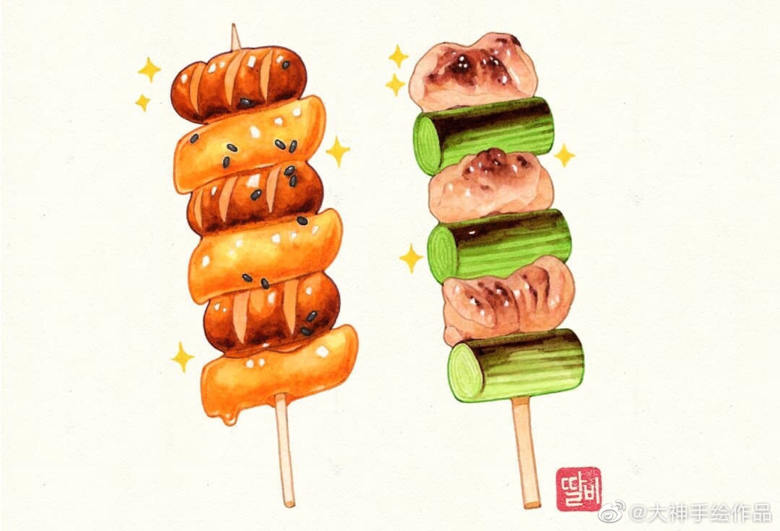 美食#手绘#头像