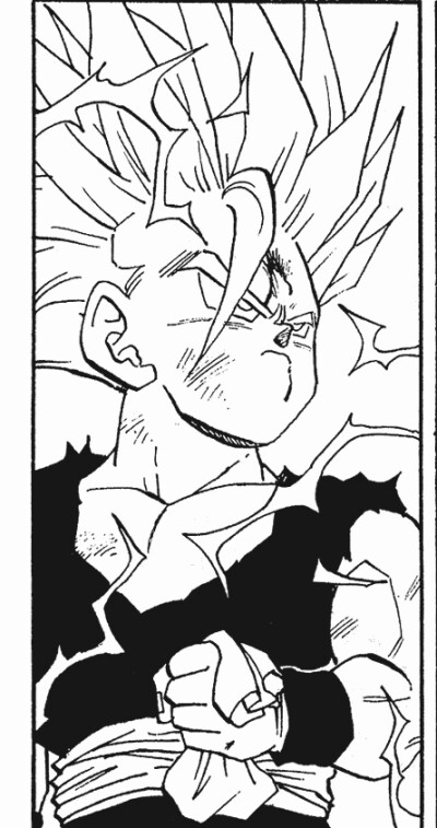 龙珠# 黑白漫画版的【超级赛亚人二孙悟饭】究竟有多帅!