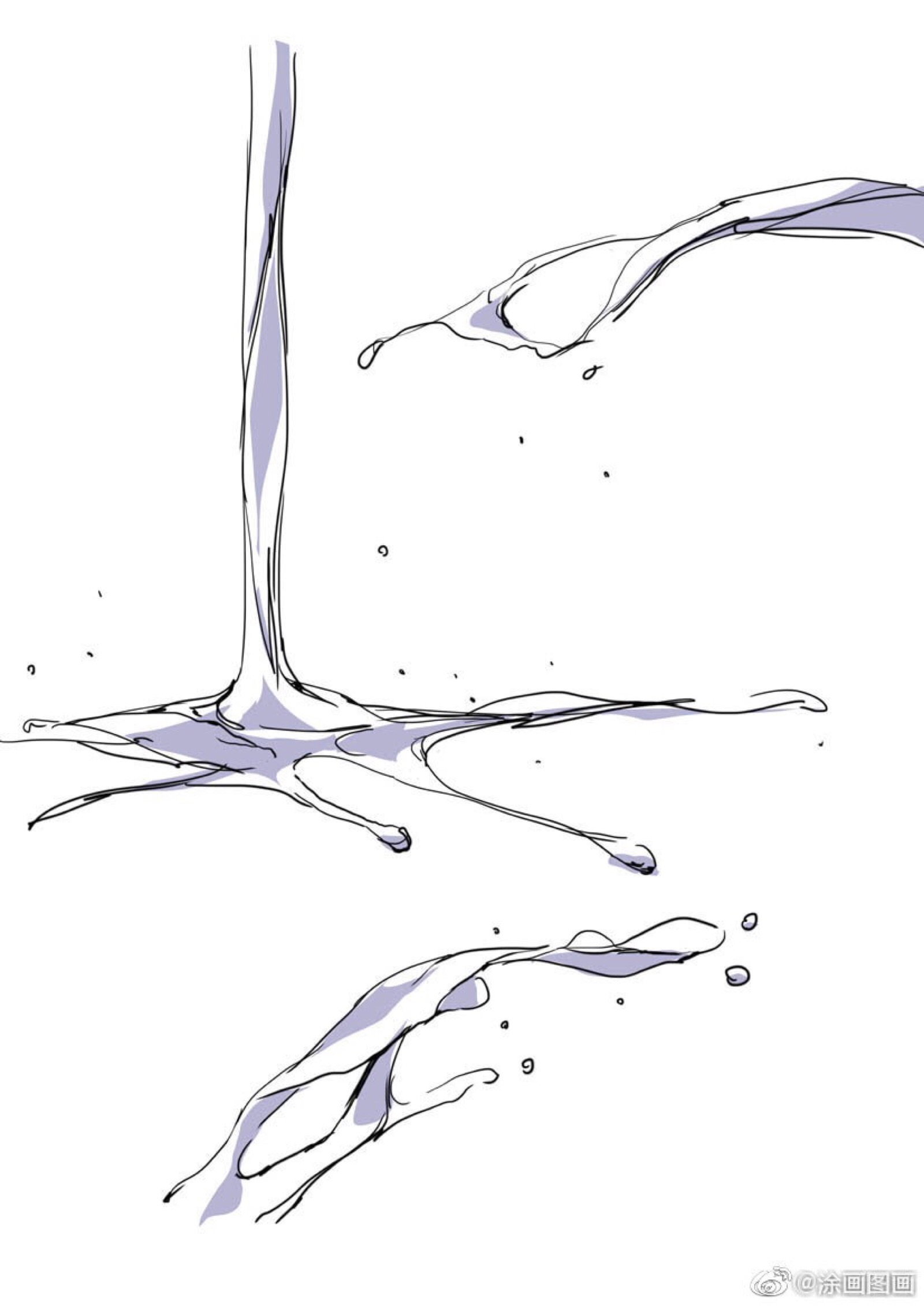 液体飞溅的画法图片