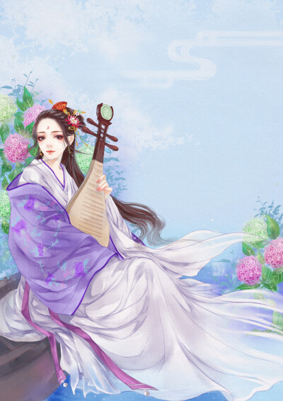 古风美人弹琵琶