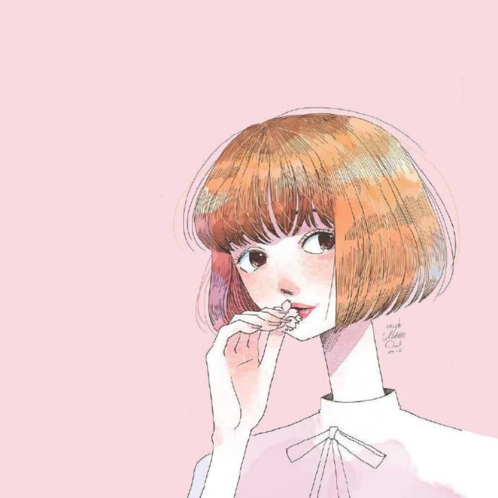 治愈系的女生头像插画