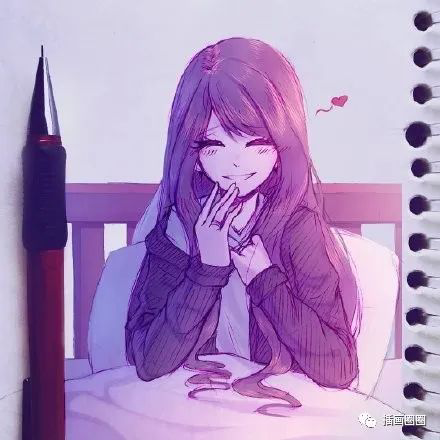 插画| 紫色系发光少女