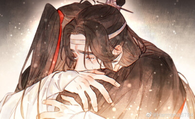 《魔道祖师》魏无羡蓝忘机,忘羡画师微博id【harmonia3784】