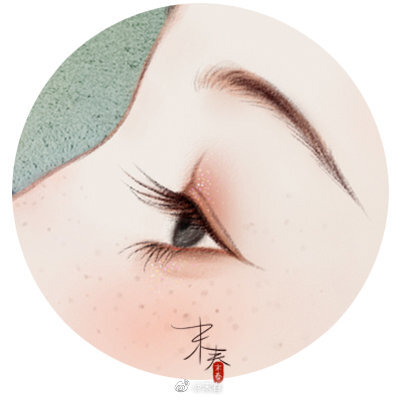 眼睛,古风插画,作者:末春 ,来自微博