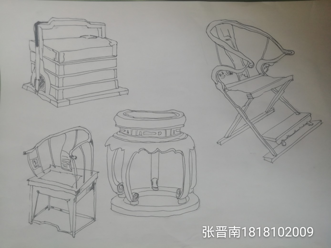秦汉时期家具手绘图片