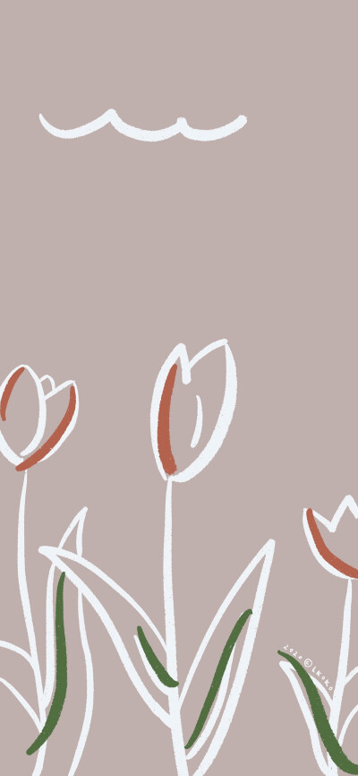 小清新ins/花朵插画/锁屏壁纸/可爱套图/简约平铺/文字壁纸/卡通情侣