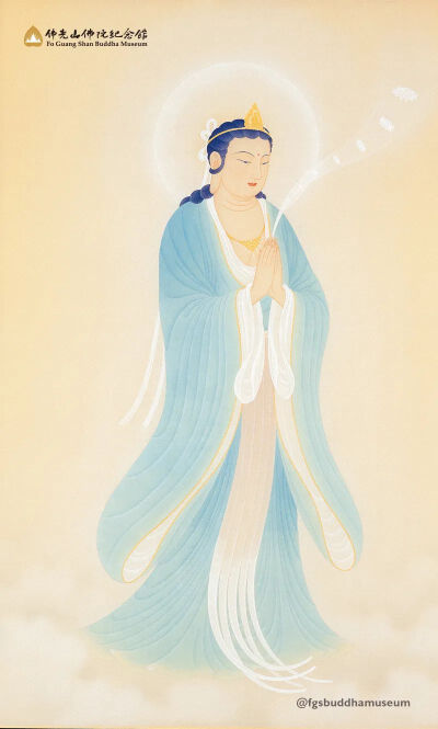 3月12日【作者 :佛陀纪念馆】法像:此菩萨为立像,以其虚心合掌,涵容