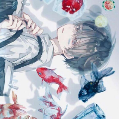 蓝色治愈系/动漫男生头像/背景