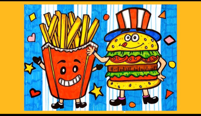 儿童画麦当劳餐厅图画图片