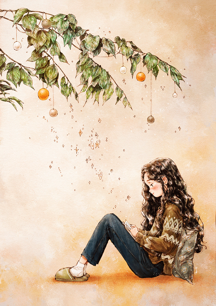 壁纸‖《森林女孩日记》合集(七) cr:韩国插画师aeppol