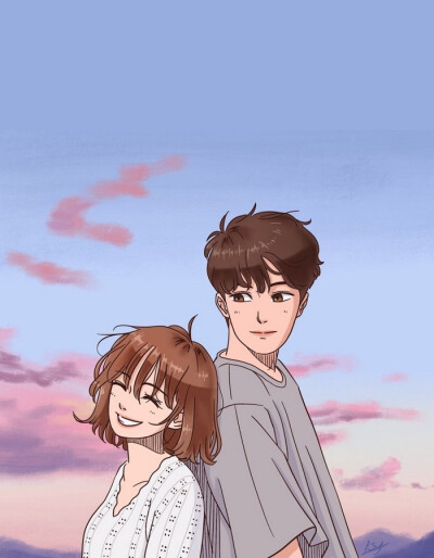 情侣 日常 插画 画师lee soyeon作品