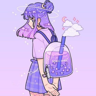 壁纸紫色系女