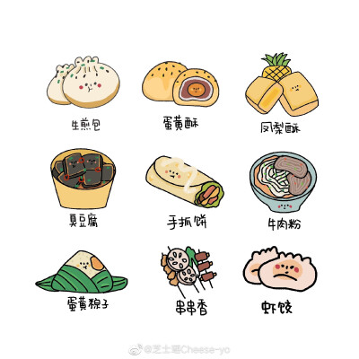 q萌简笔画食物图片