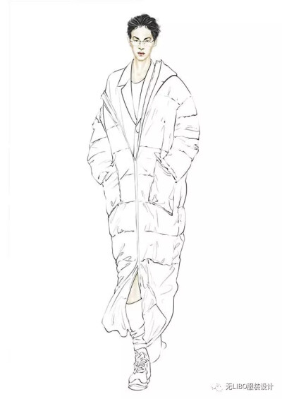 服装设计效果图线稿
