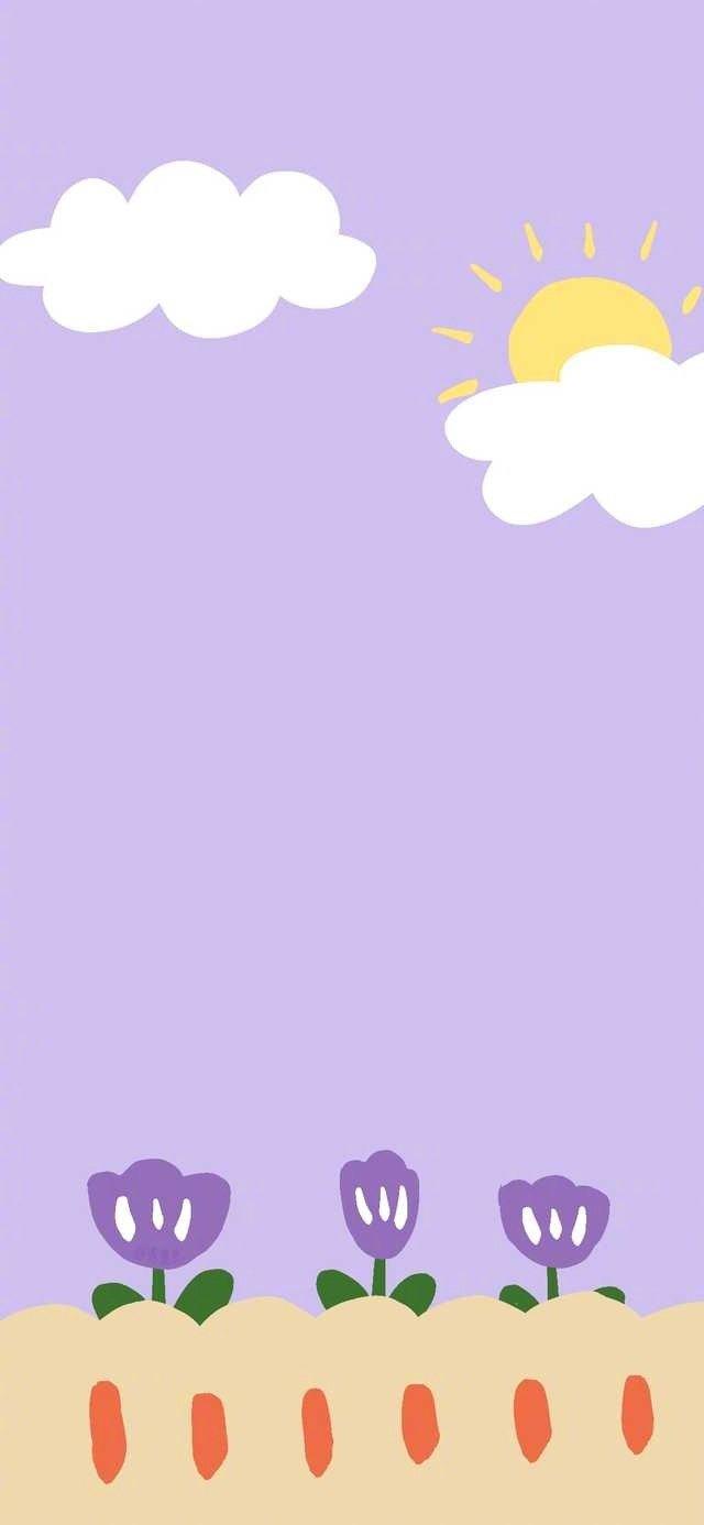 软萌紫色可爱壁纸卡通图片