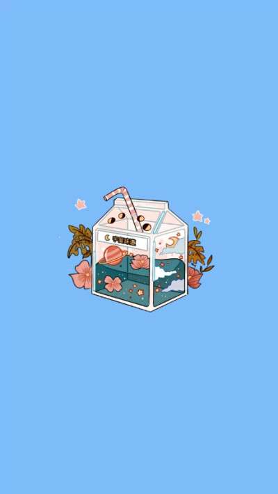 蓝色壁纸蓝莓奶昔