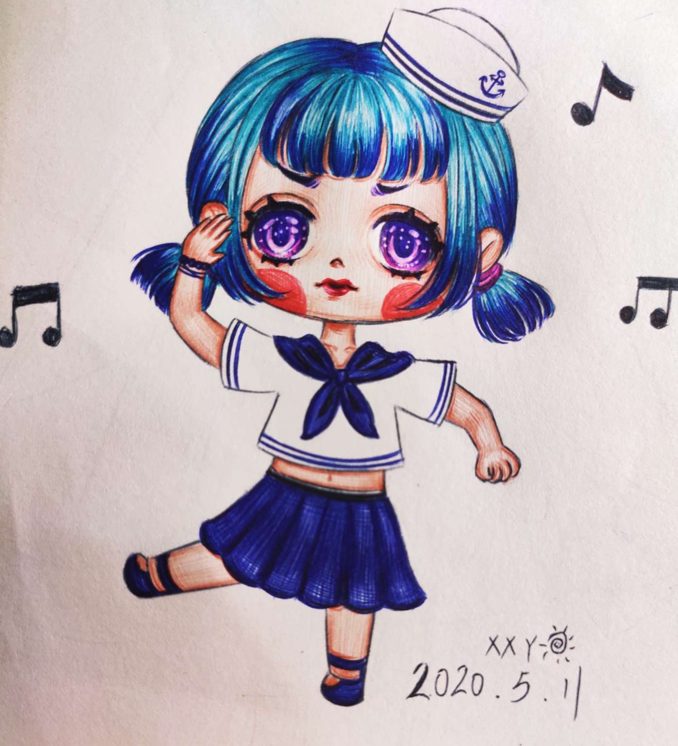 q版手绘圆珠笔可爱