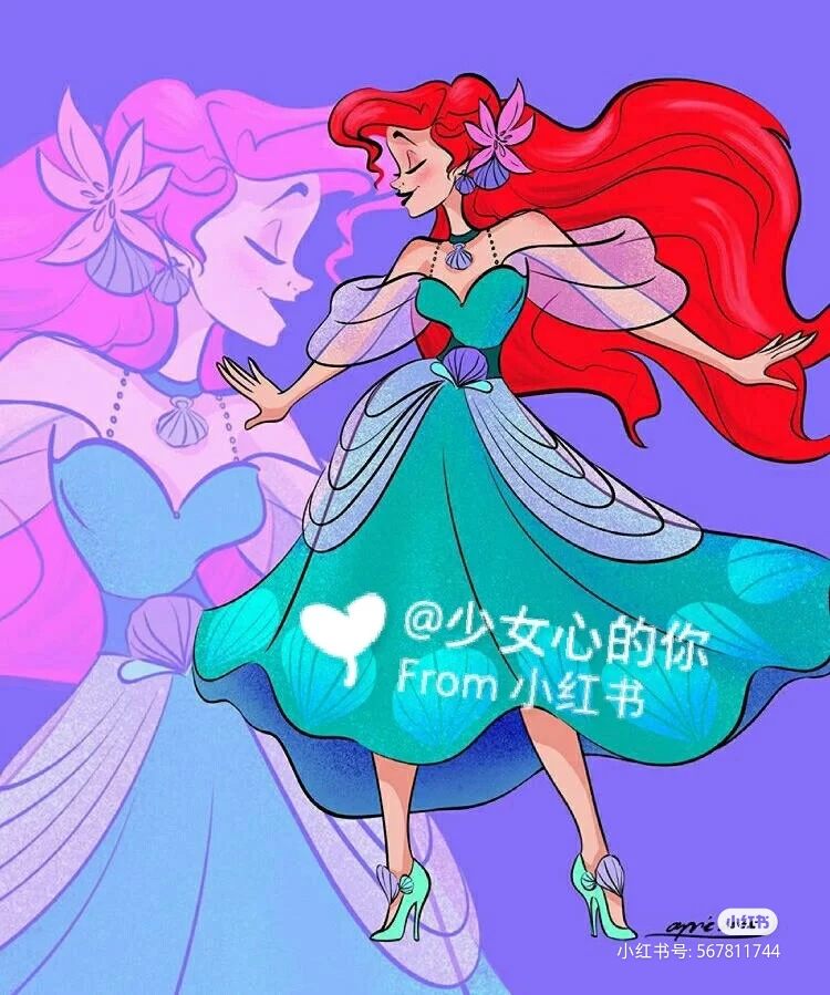 迪士尼公主,原作者不详,转载自小红书用户少女心的你,侵删