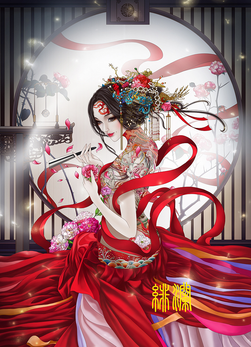 手绘插画国风美图壁纸