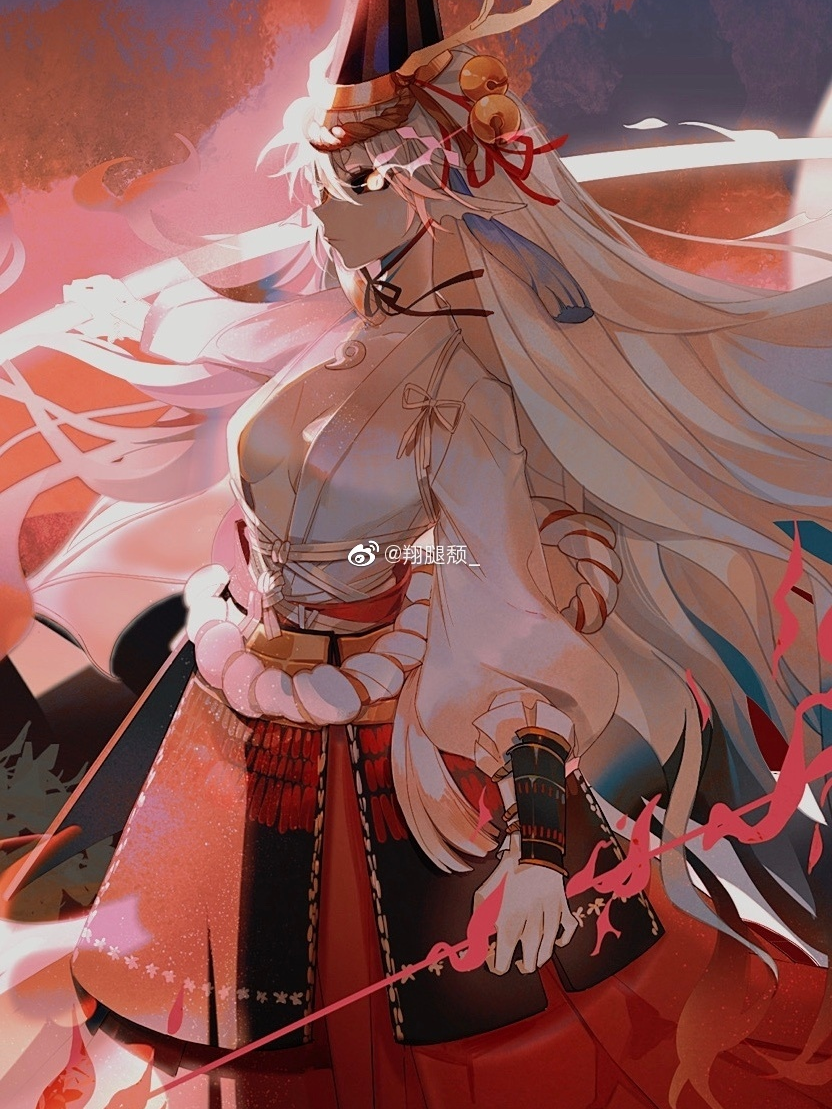 阴阳师铃鹿御前大岳丸画师微博:翔腿颓